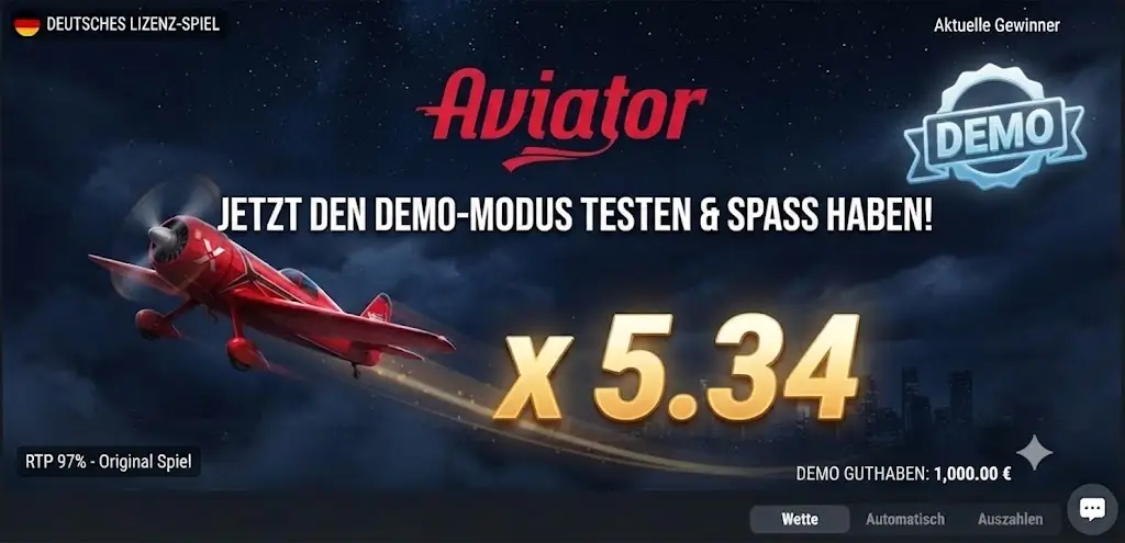 Aviator Demo-Version mit steigendem Multiplikator